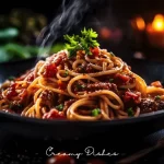 Spaghetti Bolognese with Parmesan and Basil
