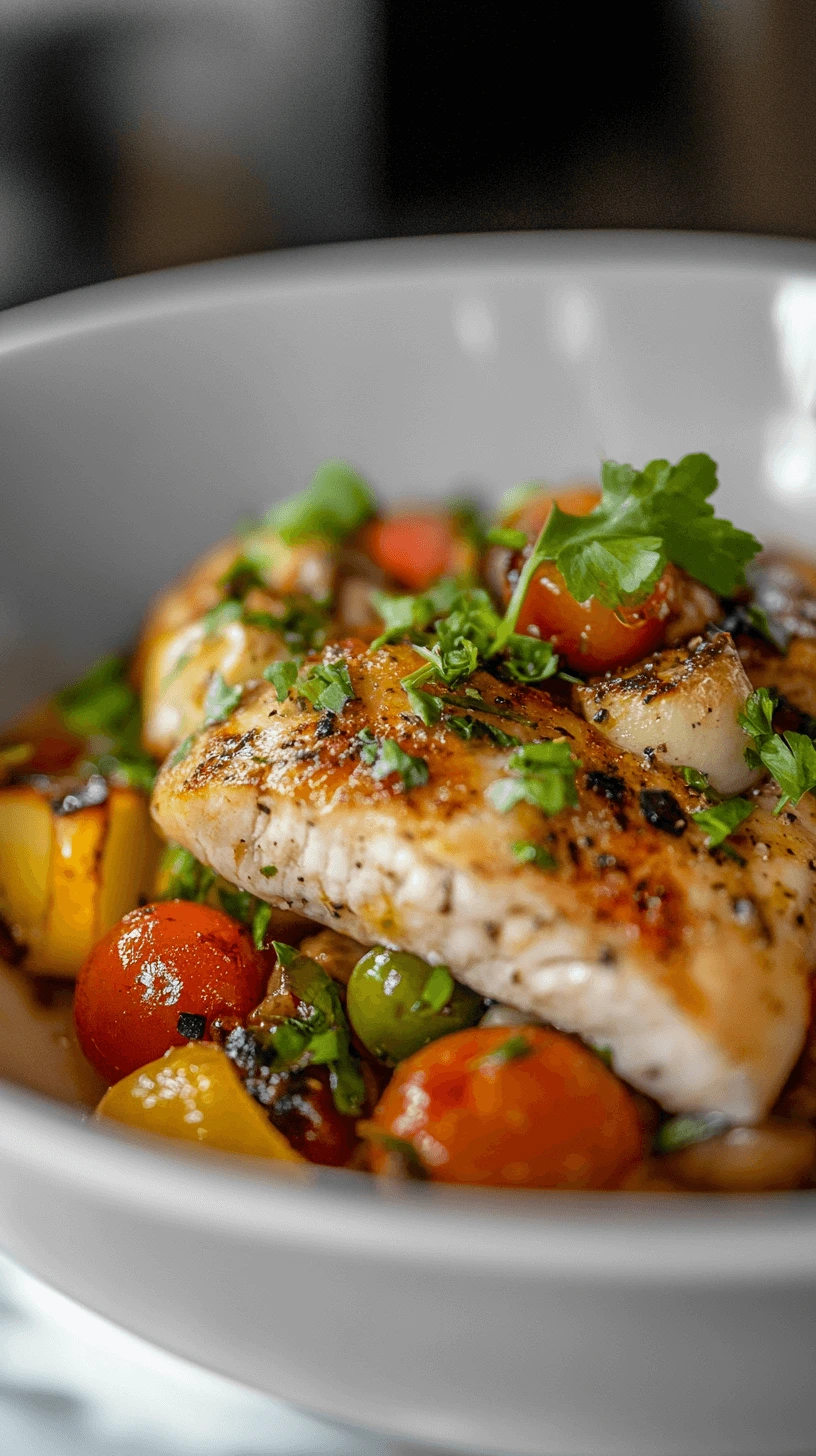 A close-up shot of a flavorful lunch dish served in a large white plate, set on a white marble table.