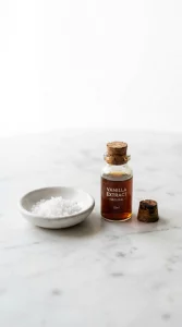 Sea salt and vanilla extract for chocolate ganache